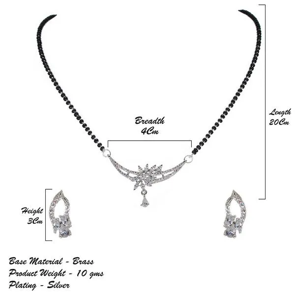 City_Girl_Ad_Rhodium_Plated_Regal_Charm_Mangalsutra_Set_With_Earrings_Chain_For_Women_Girls_Silver