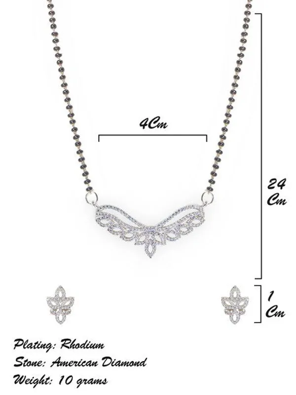 City_Girl_Ad_Rhodium_Mangalsutra_Set_With_Earrings_Chain_Timeless_Royal_Glow_For_Women_Girls_Silver