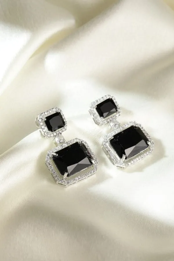 American_Diamond_Rhodium_Plated_Premium_Cz_Classic_Stud_Earrings_Signature_Edition_Black