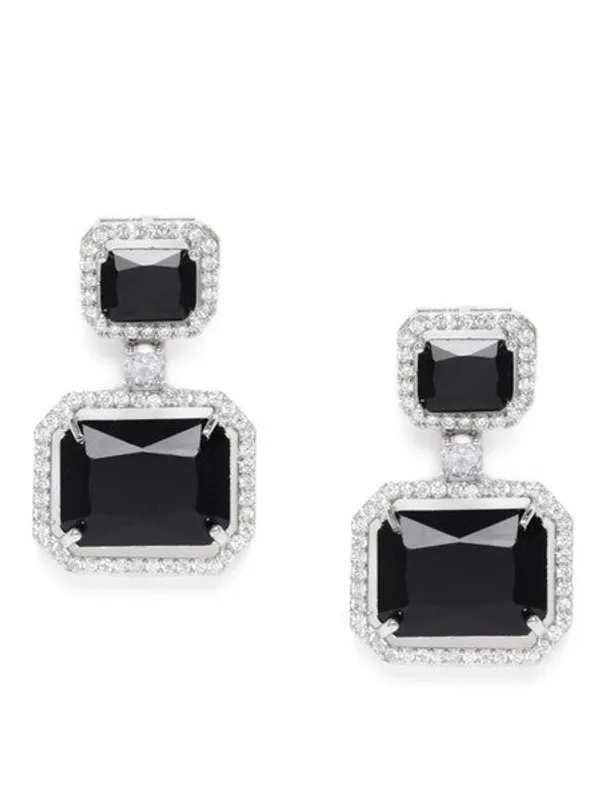 American_Diamond_Rhodium_Plated_Premium_Cz_Classic_Stud_Earrings_Signature_Edition_Black