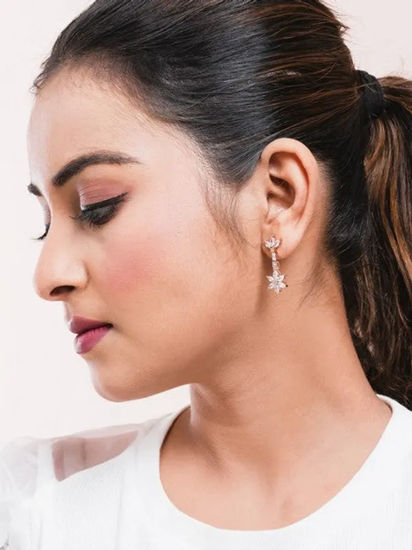 American_Diamond_Rhodium_Plated_Star_Earrings_With_Hydro_Cz_Stone_Celestial_Design_Rose_Gold