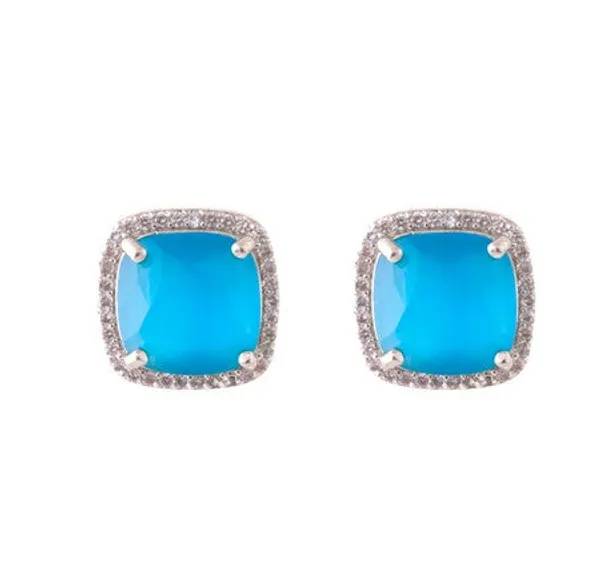 American_Diamond_Rhodium_Plated_Earrings_Studs_With_Hydro_Cz_Stone_Square_Cut_Sky_Blue