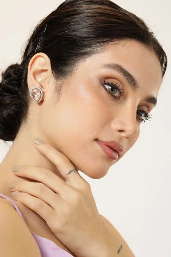 American_Diamond_Rhodium_Plated_Earrings_Studs_With_Hydro_Cz_Stone_Oval_Cut_Silver