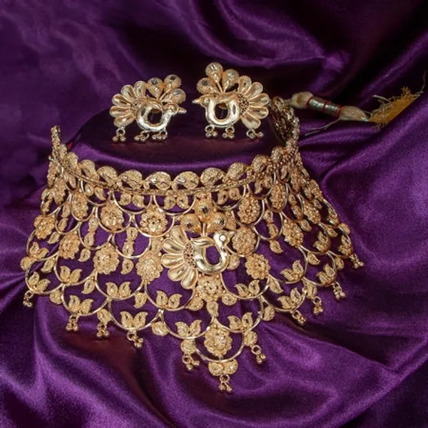 City_Girl_Copper_Gold_Plated_Gold_Jewellery_Set_Pack_Of_1_Antique_Temple_Style