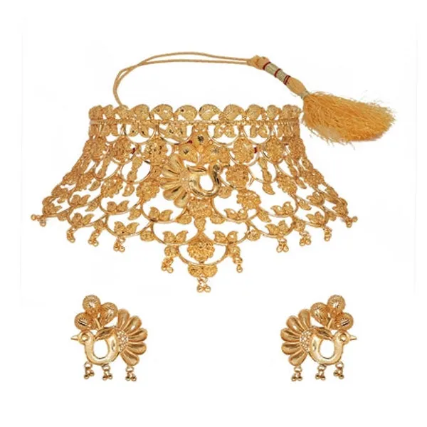City_Girl_Copper_Gold_Plated_Gold_Jewellery_Set_Pack_Of_1_Antique_Temple_Style