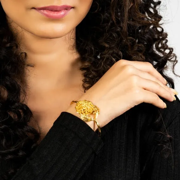 City_Girl_Brass_Gold_Plated_Geometric_Statement_Bracelet