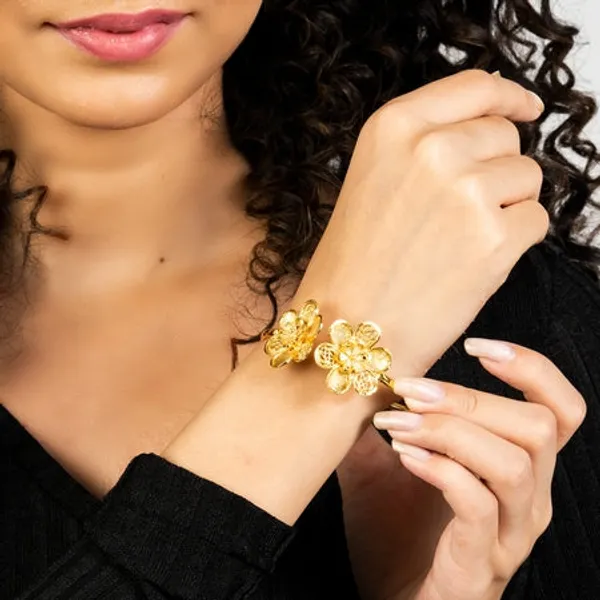 City_Girl_Brass_Gold_Plated_Floral_Cutwork_Bracelet