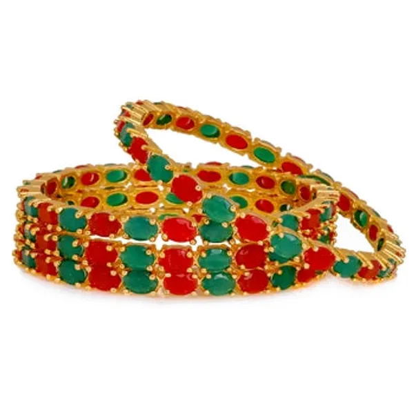 City_Girl_Ad_Bangles_With_Gold_Plating_Classic_Design_2_Sets_8_Bangles_Red