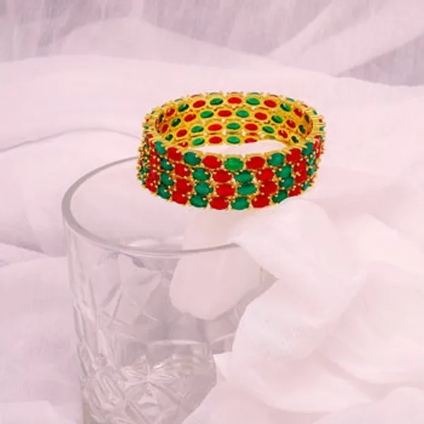 City_Girl_Ad_Bangles_With_Gold_Plating_Classic_Design_2_Sets_8_Bangles_Red