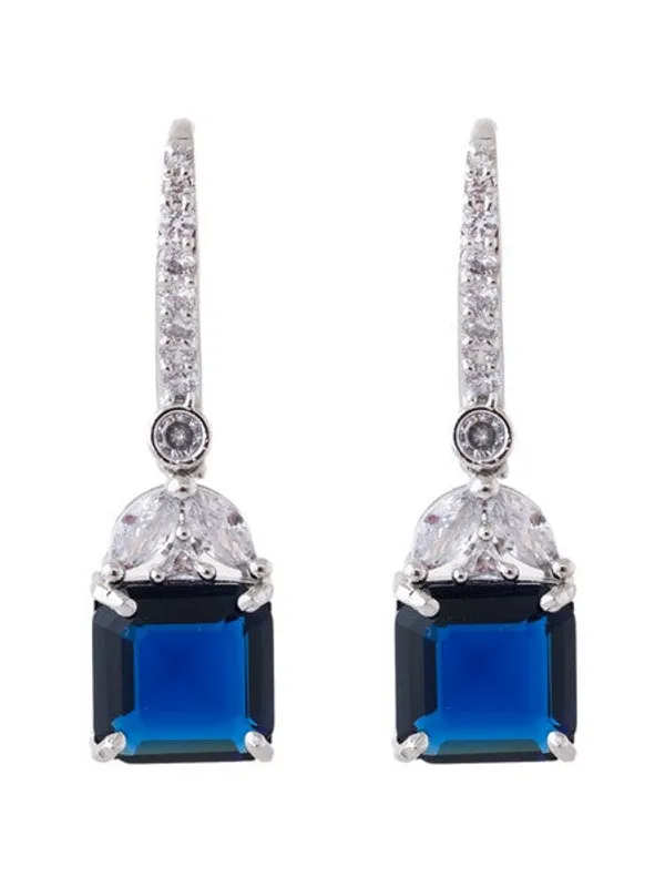 American_Diamond_Rhodium_Plated_Drop_Earrings_With_Hydro_Cz_Stone_Midnight_Blue_Default_Title