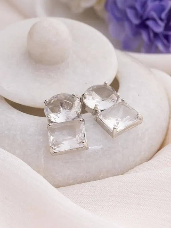American_Diamond_Rhodium_Plated_Princess_Cut_Earrings_With_Hydro_Cz_Stone_Earrings_With_Hydro_Cz_Stone_Silver