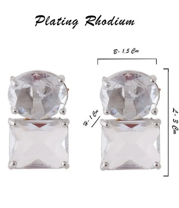 American_Diamond_Rhodium_Plated_Princess_Cut_Earrings_With_Hydro_Cz_Stone_Earrings_With_Hydro_Cz_Stone_Silver