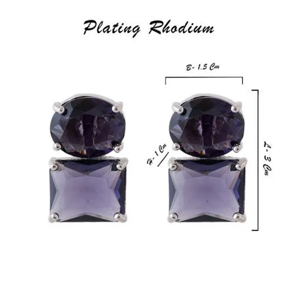American_Diamond_Rhodium_Plated_Princess_Cut_Earrings_With_Hydro_Cz_Stone_Earrings_With_Hydro_Cz_Stone_Purple
