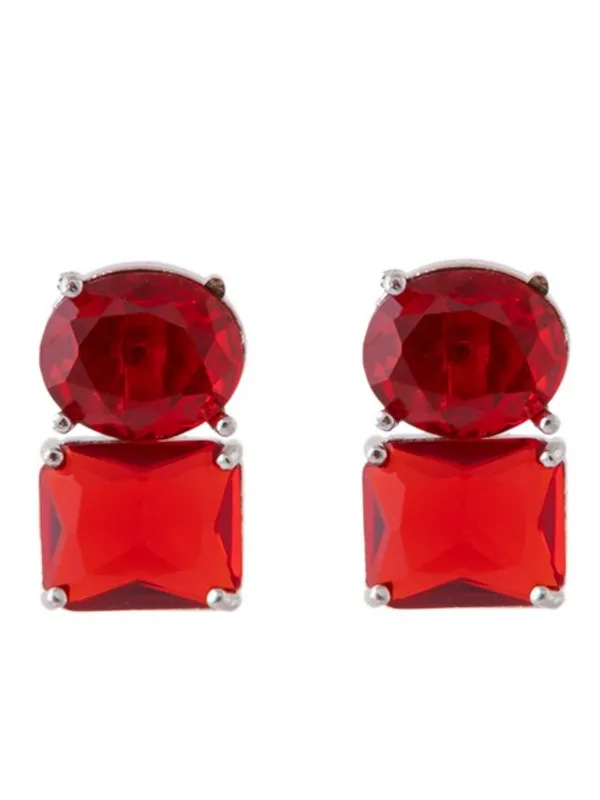 American_Diamond_Rhodium_Plated_Princess_Cut_Earrings_With_Hydro_Cz_Stone_Earrings_With_Hydro_Cz_Stone_Red