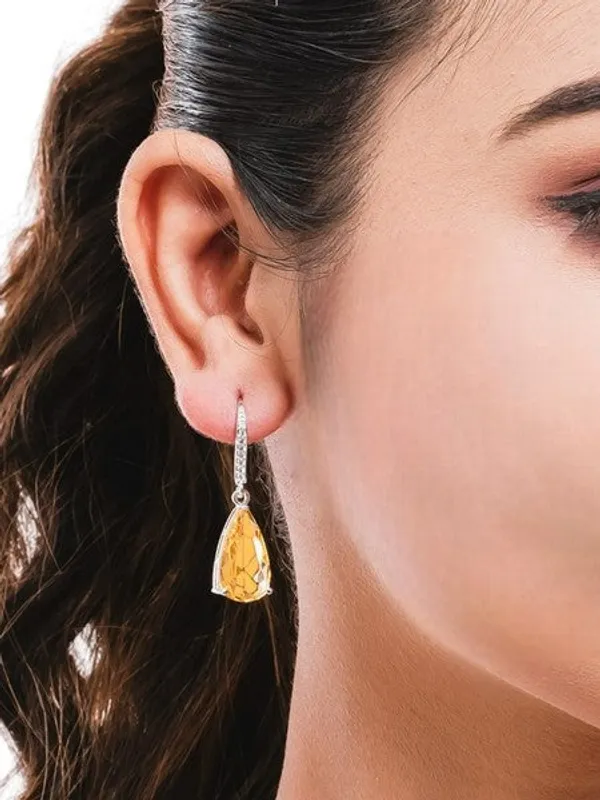American_Diamond_Rhodium_Plated_Pear_Shaped_Earrings_With_Hydro_Cz_Stone_Yellow