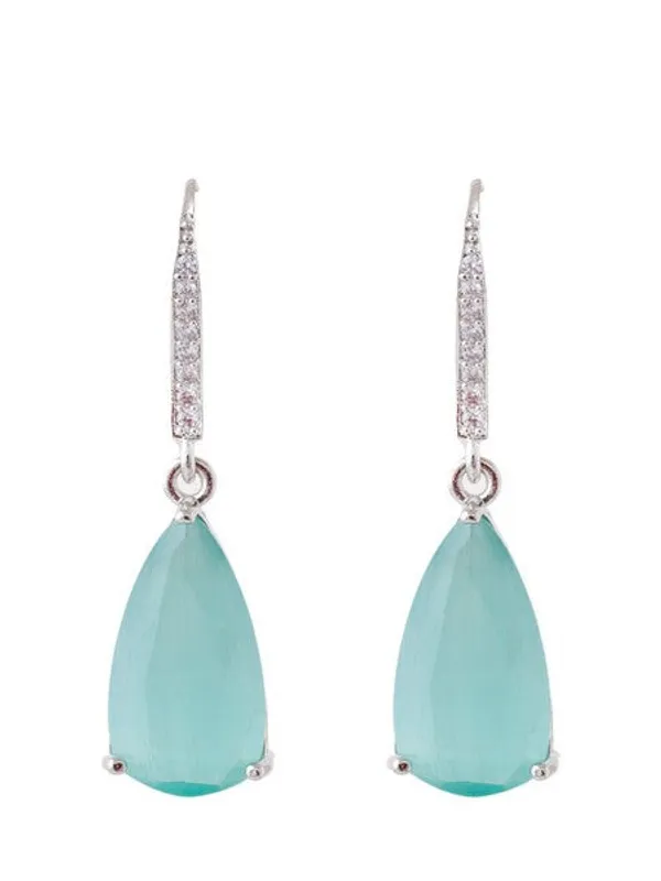 American_Diamond_Rhodium_Plated_Pear_Shaped_Earrings_With_Hydro_Cz_Stone_Cyan