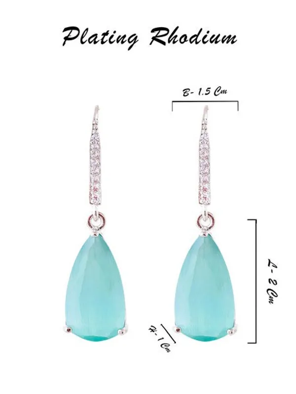 American_Diamond_Rhodium_Plated_Pear_Shaped_Earrings_With_Hydro_Cz_Stone_Cyan