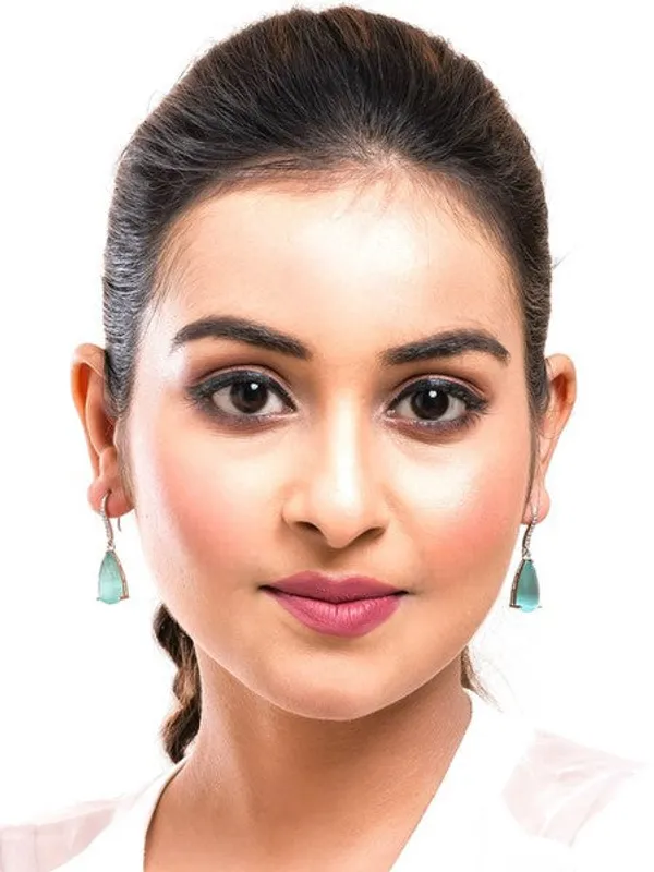 American_Diamond_Rhodium_Plated_Pear_Shaped_Earrings_With_Hydro_Cz_Stone_Cyan