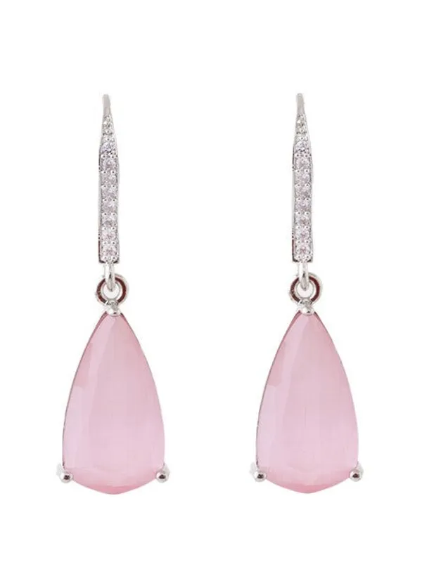 American_Diamond_Rhodium_Plated_Pear_Shaped_Earrings_With_Hydro_Cz_Stone_Pink