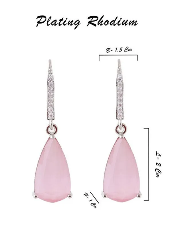American_Diamond_Rhodium_Plated_Pear_Shaped_Earrings_With_Hydro_Cz_Stone_Pink