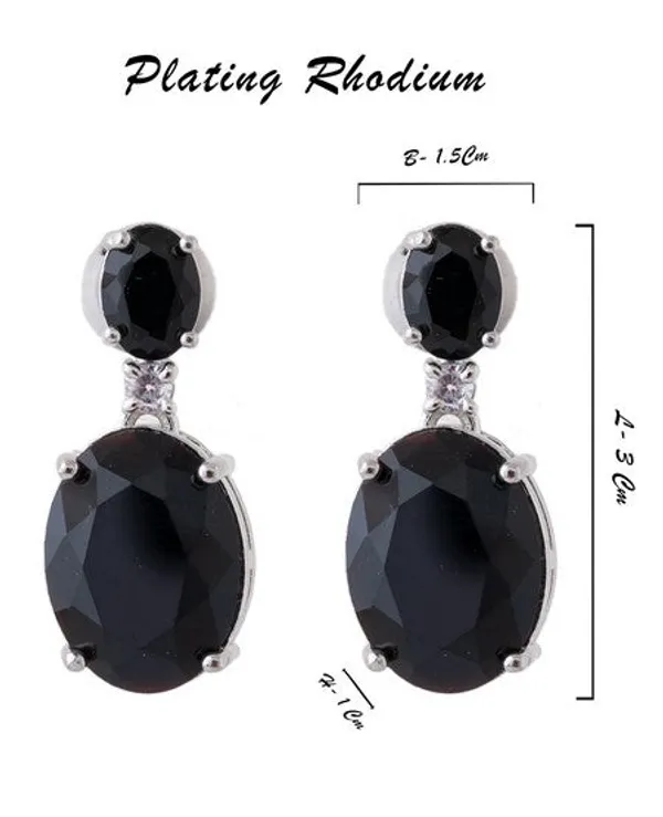 American_Diamond_Rhodium_Plated_Oval_Shaped_Earrings_With_Hydro_Cz_Stone_Black