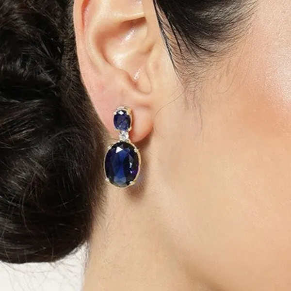 American_Diamond_Rhodium_Plated_Oval_Shaped_Earrings_With_Hydro_Cz_Stone_Blue