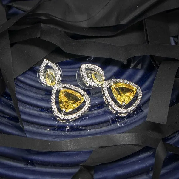 City_Girl_Brass_Rhodium_Plated_Radiant_Triangle_Cz_Tops_Yellow