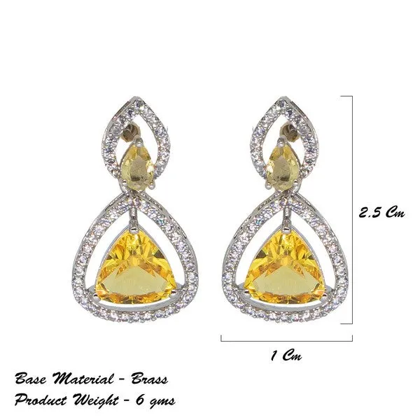 City_Girl_Brass_Rhodium_Plated_Radiant_Triangle_Cz_Tops_Yellow