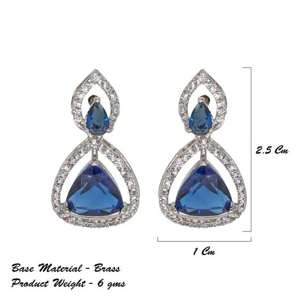 City_Girl_Brass_Rhodium_Plated_Radiant_Triangle_Cz_Tops_Blue