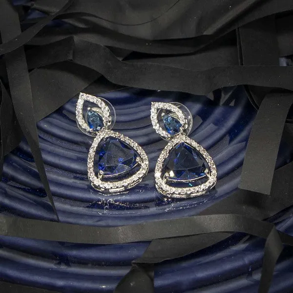 City_Girl_Brass_Rhodium_Plated_Radiant_Triangle_Cz_Tops_Blue