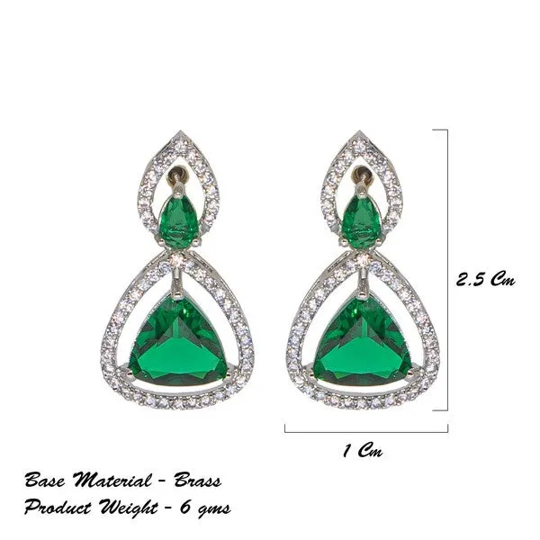 City_Girl_Brass_Rhodium_Plated_Radiant_Triangle_Cz_Tops_Green