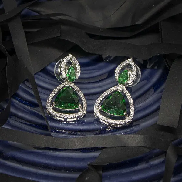 City_Girl_Brass_Rhodium_Plated_Radiant_Triangle_Cz_Tops_Green