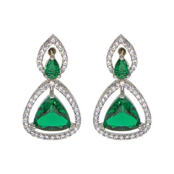 City_Girl_Brass_Rhodium_Plated_Radiant_Triangle_Cz_Tops_Green