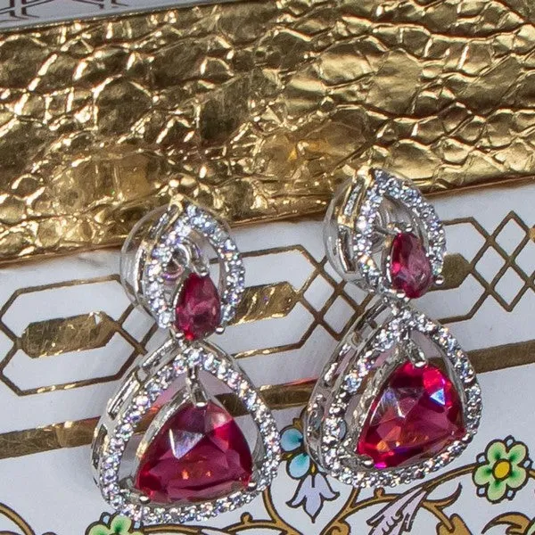 City_Girl_Brass_Rhodium_Plated_Radiant_Triangle_Cz_Tops_Red