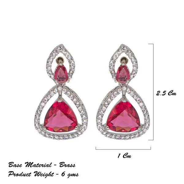 City_Girl_Brass_Rhodium_Plated_Radiant_Triangle_Cz_Tops_Red