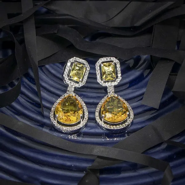 City_Girl_Brass_American_Diamond_Rhodium_Plated_Petal_Glow_Tops_Yellow