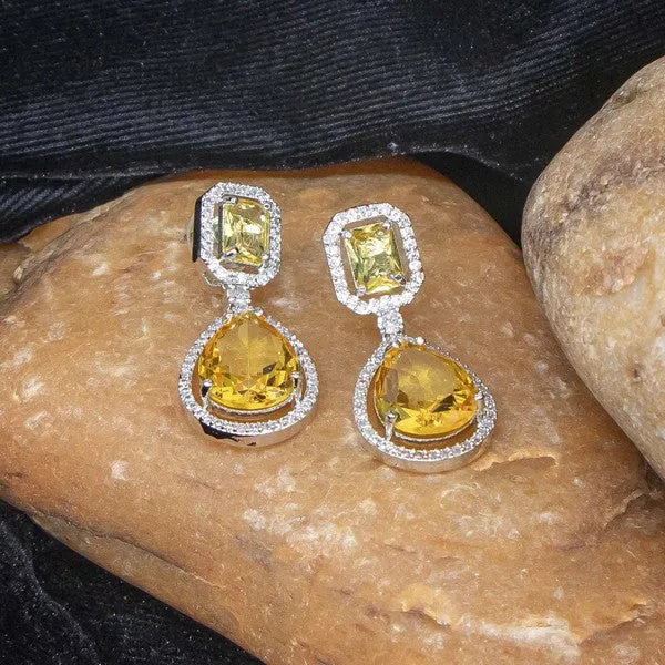 City_Girl_Brass_American_Diamond_Rhodium_Plated_Petal_Glow_Tops_Yellow