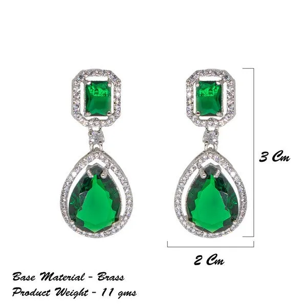City_Girl_Brass_American_Diamond_Rhodium_Plated_Petal_Glow_Tops_Green