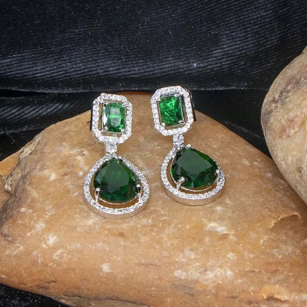 City_Girl_Brass_American_Diamond_Rhodium_Plated_Petal_Glow_Tops_Green