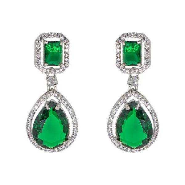 City_Girl_Brass_American_Diamond_Rhodium_Plated_Petal_Glow_Tops_Green