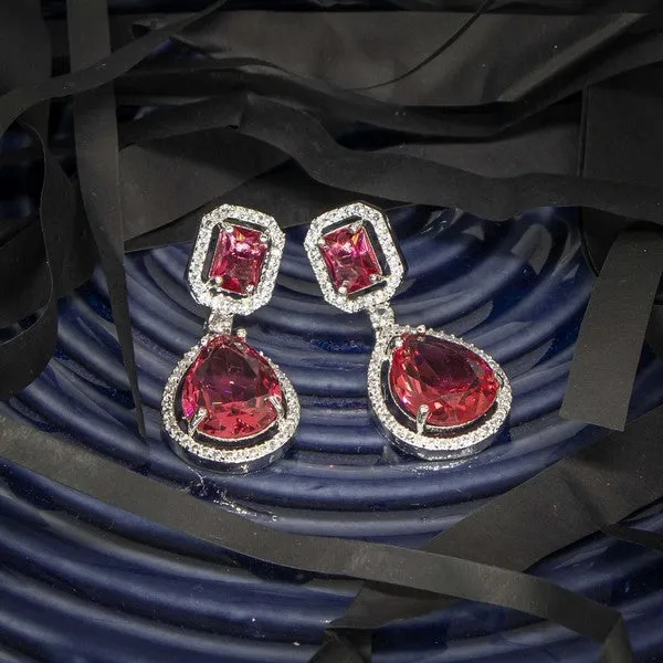 City_Girl_Brass_American_Diamond_Rhodium_Plated_Petal_Glow_Tops_Red