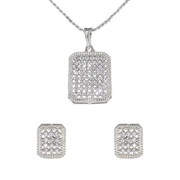 City_Girl_Ad_Brass_Rhodium_Plated_Pendant_Set_Silver