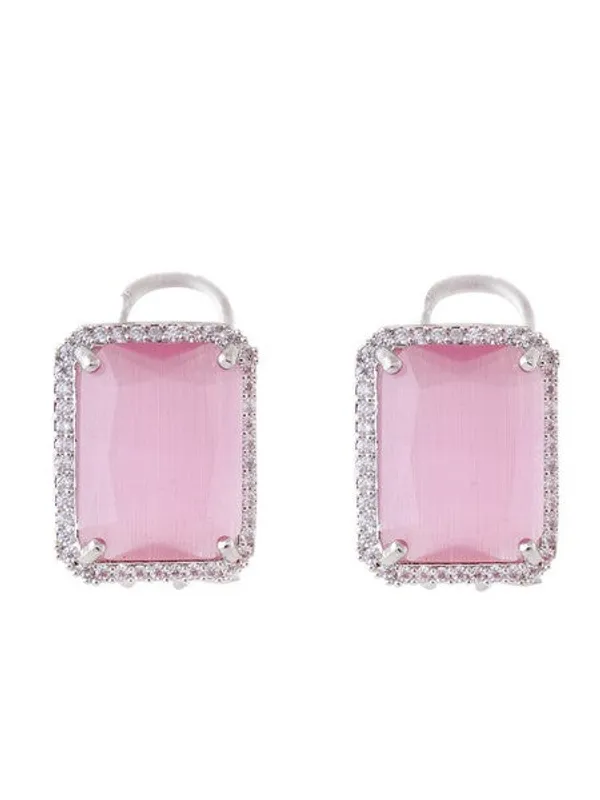 American_Diamond_Rhodium_Plated_Earrings_Studs_With_Hydro_Cz_Stone_Romantic_Blossom_Edition_Pink