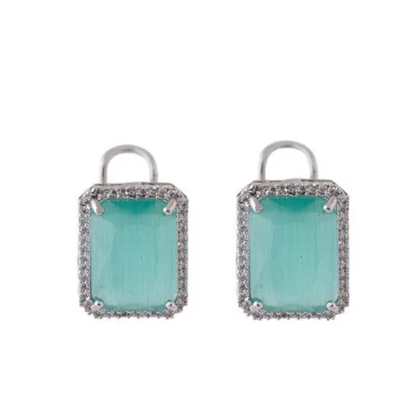 American_Diamond_Rhodium_Plated_Earrings_Studs_With_Hydro_Cz_Stone_Romantic_Blossom_Edition_Cyan