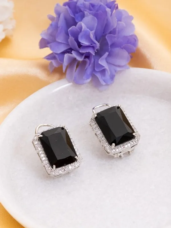 American_Diamond_Rhodium_Plated_Earrings_Studs_With_Hydro_Cz_Stone_Romantic_Blossom_Edition_Black