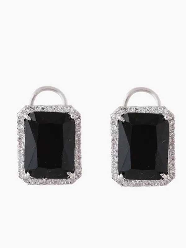 American_Diamond_Rhodium_Plated_Earrings_Studs_With_Hydro_Cz_Stone_Romantic_Blossom_Edition_Black