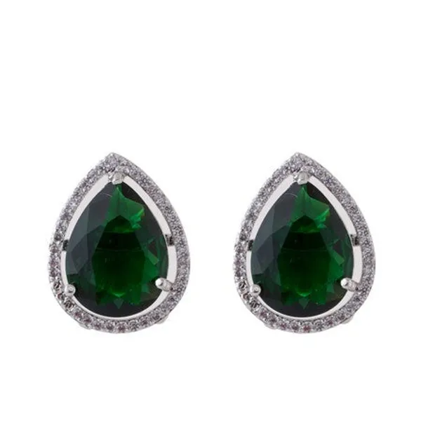 American_Diamond_Rhodium_Plated_Studs_With_Pear_Shape_Cz_Stone_Purple