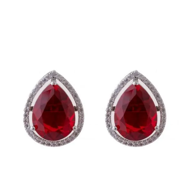 American_Diamond_Rhodium_Plated_Studs_With_Pear_Shape_Cz_Stone_Purple