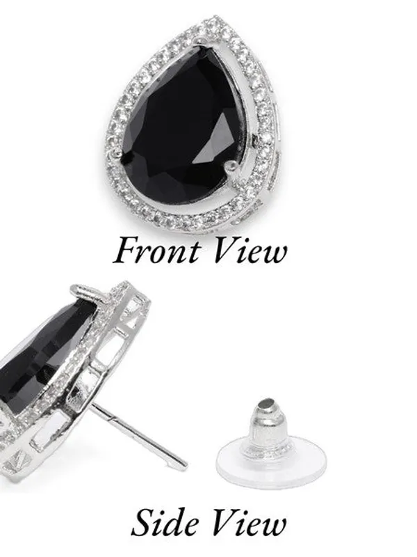 American_Diamond_Rhodium_Plated_Studs_With_Pear_Shape_Cz_Stone_Purple