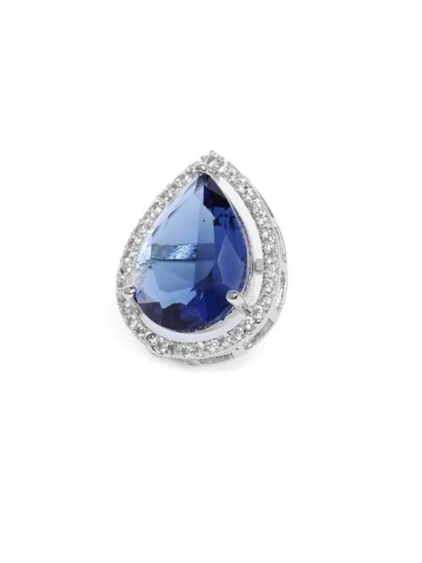 American_Diamond_Rhodium_Plated_Studs_With_Pear_Shape_Cz_Stone_Purple